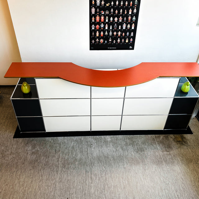 USM Haller - Theke - Arbeitsplatz - Anthrazitgrau/Weiß/Rot - TOP Zustand!