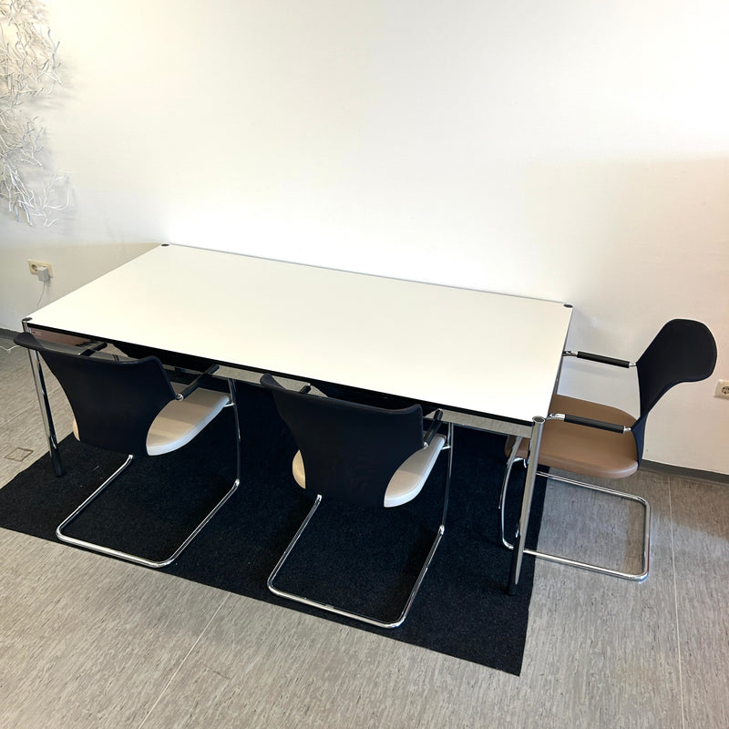 USM Haller Tisch - Schreibtisch/Konferenztisch - Perlgrau - 200 x 100 cm