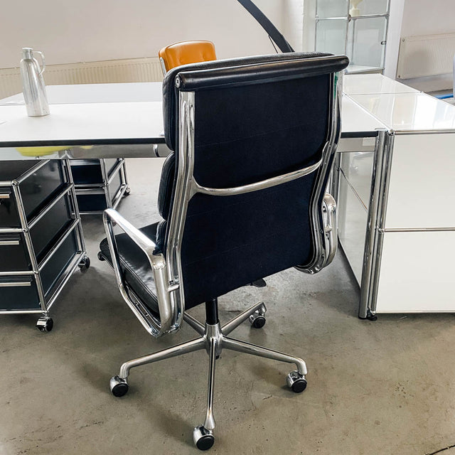 Vitra - EA 219 Soft Pad - Leder schwarz - Vintage Zustand