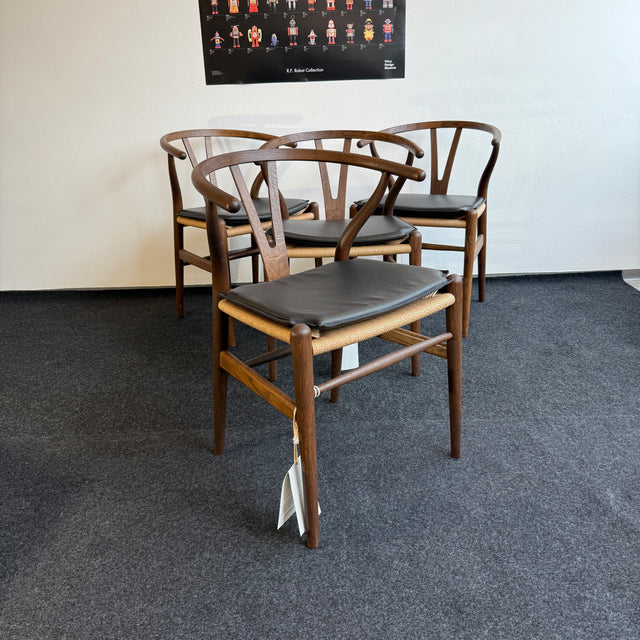 Carl Hansen & Søn - 4er Set CH24 Wishbone Chair - Inkl. Lederauflage - Neuwertig!