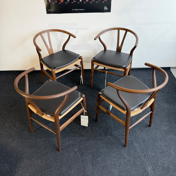 Carl Hansen & Søn - 4er Set CH24 Wishbone Chair - Inkl. Lederauflage - Neuwertig!