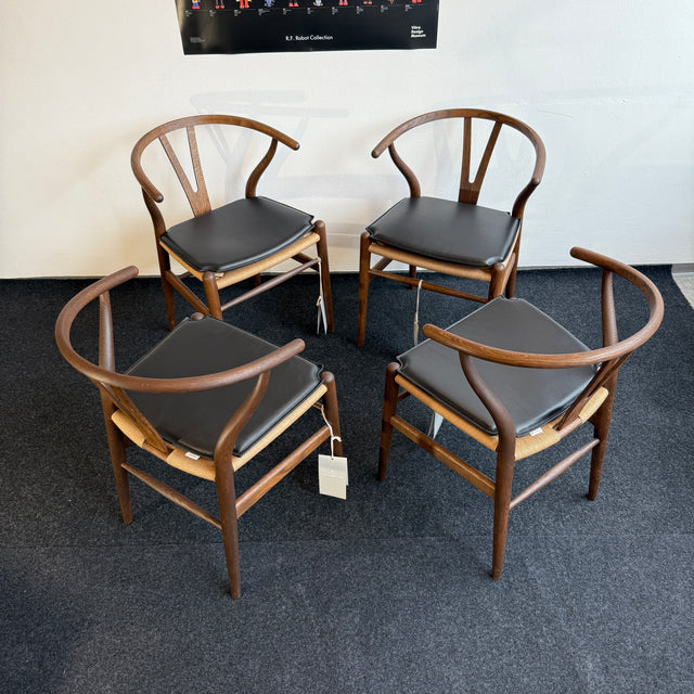 Carl Hansen & Søn - 4er Set CH24 Wishbone Chair - Inkl. Lederauflage - Neuwertig!
