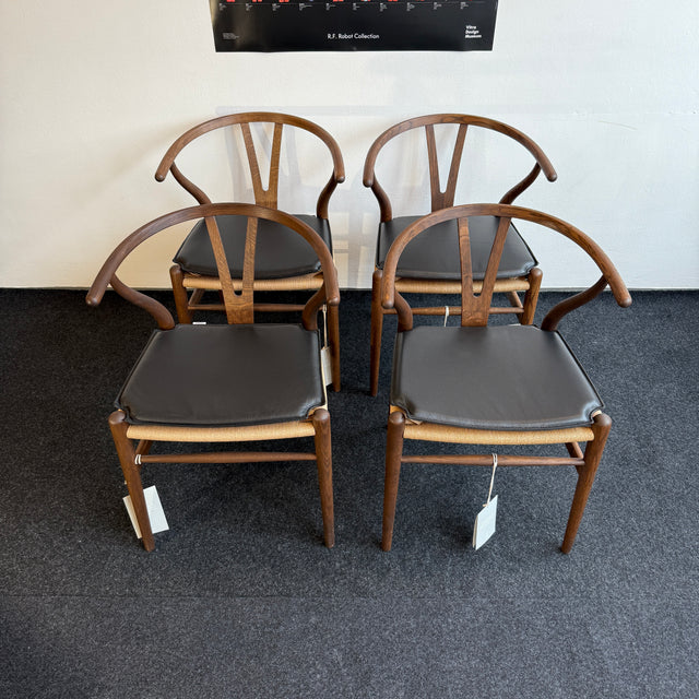 Carl Hansen & Søn - 4er Set CH24 Wishbone Chair - Inkl. Lederauflage - Neuwertig!