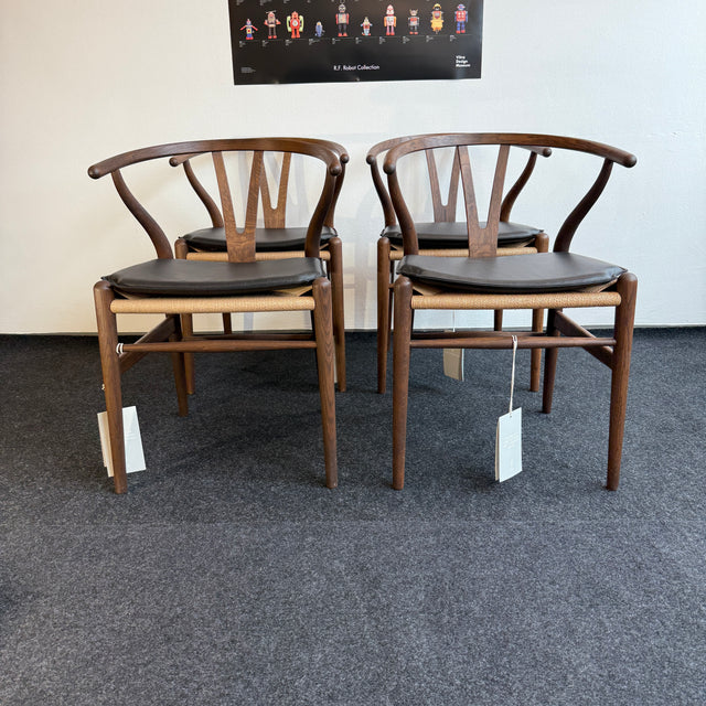 Carl Hansen & Søn - 4er Set CH24 Wishbone Chair - Inkl. Lederauflage - Neuwertig!