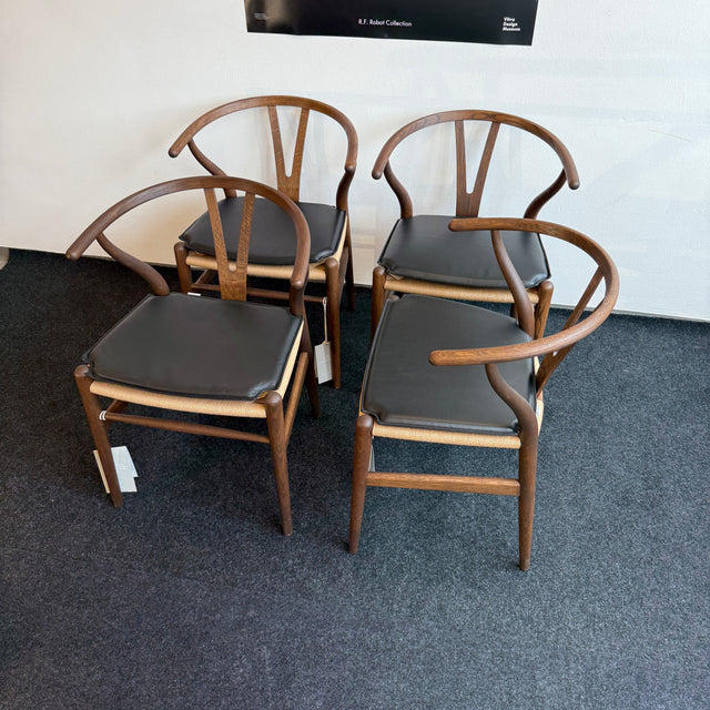 Carl Hansen & Søn - 4er Set CH24 Wishbone Chair - Inkl. Lederauflage - Neuwertig!