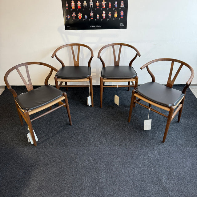 Carl Hansen & Søn - 4er Set CH24 Wishbone Chair - Inkl. Lederauflage - Neuwertig!