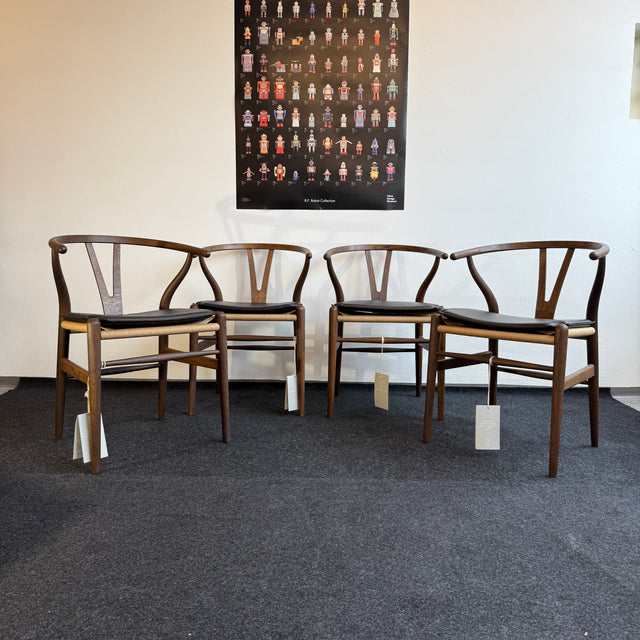 Carl Hansen & Søn - 4er Set CH24 Wishbone Chair - Inkl. Lederauflage - Neuwertig!