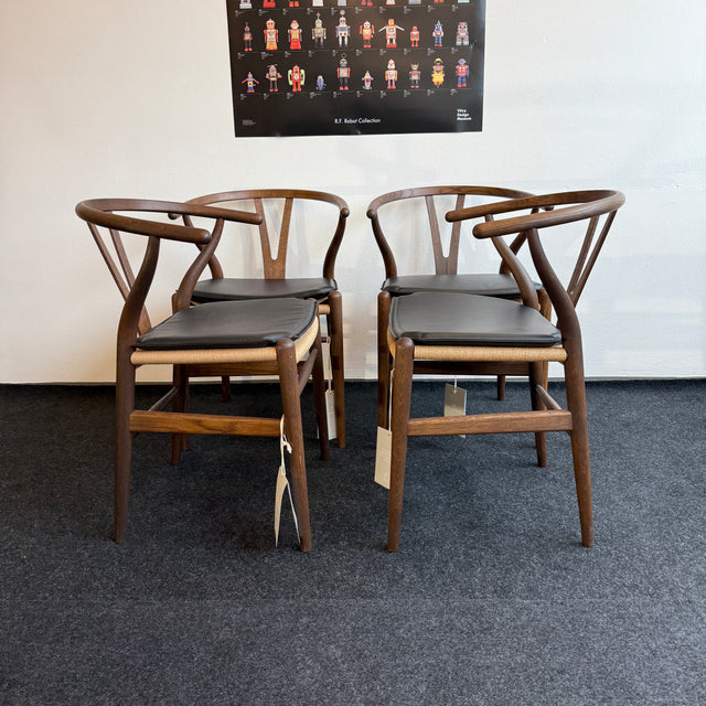 Carl Hansen & Søn - 4er Set CH24 Wishbone Chair - Inkl. Lederauflage - Neuwertig!
