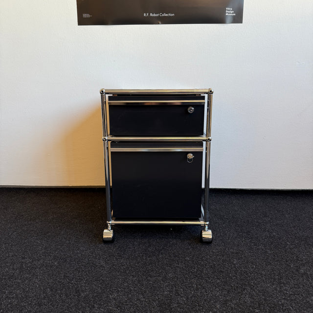 USM Haller - Rollcontainer - Schwarz - Zwei Schubladen - Abschließbar
