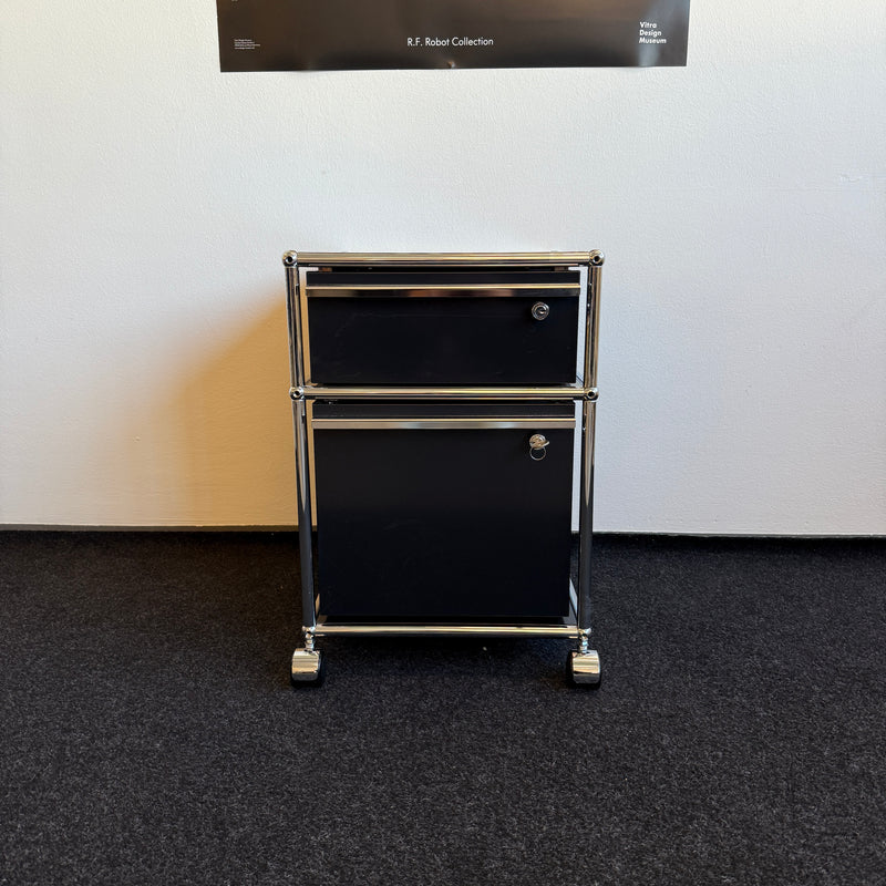 USM Haller - Rollcontainer - Schwarz - Zwei Schubladen - Abschließbar