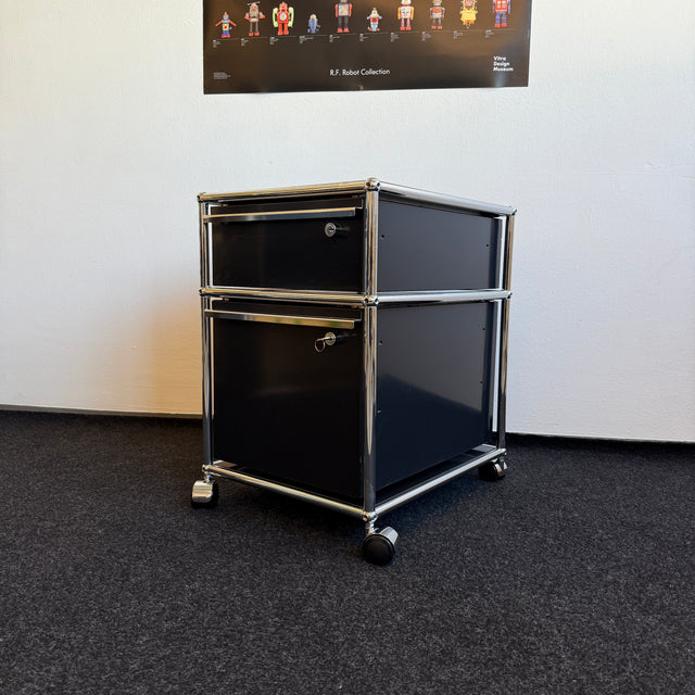 USM Haller - Rollcontainer - Schwarz - Zwei Schubladen - Abschließbar