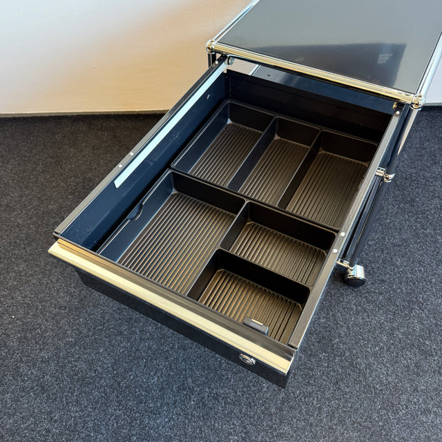 USM Haller - Rollcontainer - Schwarz - Zwei Schubladen - Abschließbar