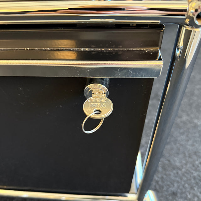 USM Haller - Rollcontainer - Schwarz - Zwei Schubladen - Abschließbar