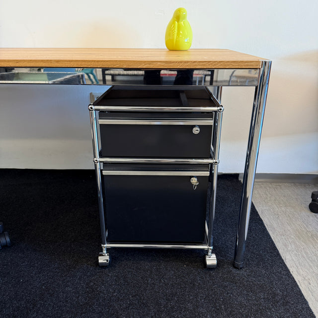 USM Haller - Rollcontainer - Schwarz - Zwei Schubladen - Abschließbar