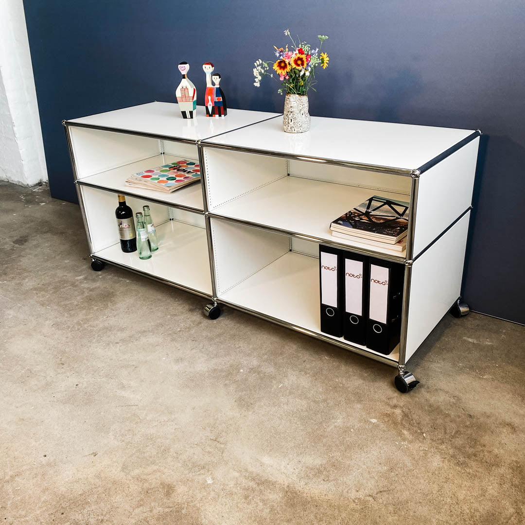 USM Haller Regal Wei Sideboard Vier F cher Offen Auf Rollen usm-haller-regal-wei-sideboard-vier-f-cher-offen-auf-rollen