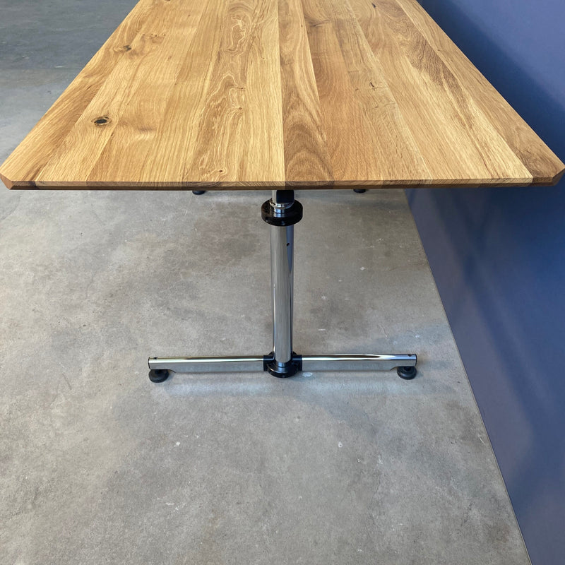 Tisch Eiche massiv - höhenverstellbar - 150 x 75 cm