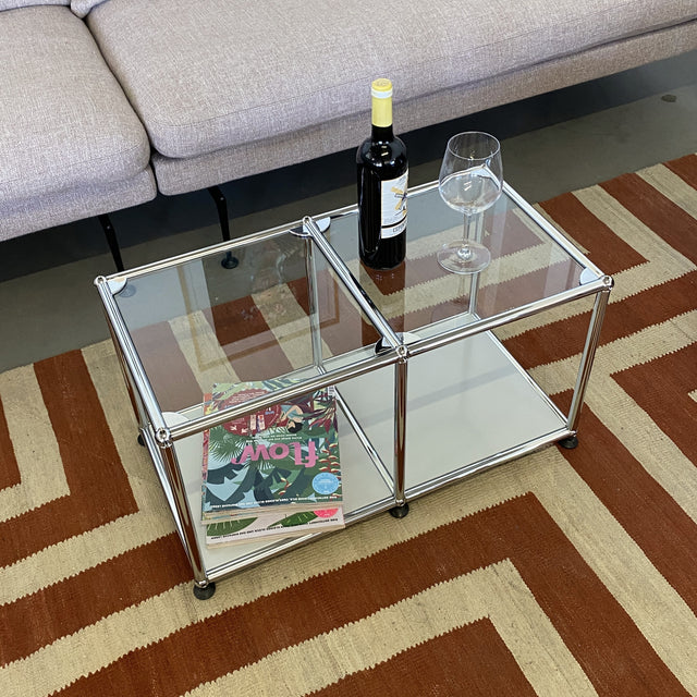 USM Haller - Beistelltisch - Glas/lichtgrau