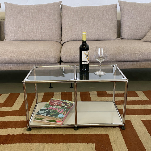 USM Haller - Beistelltisch - Glas/lichtgrau