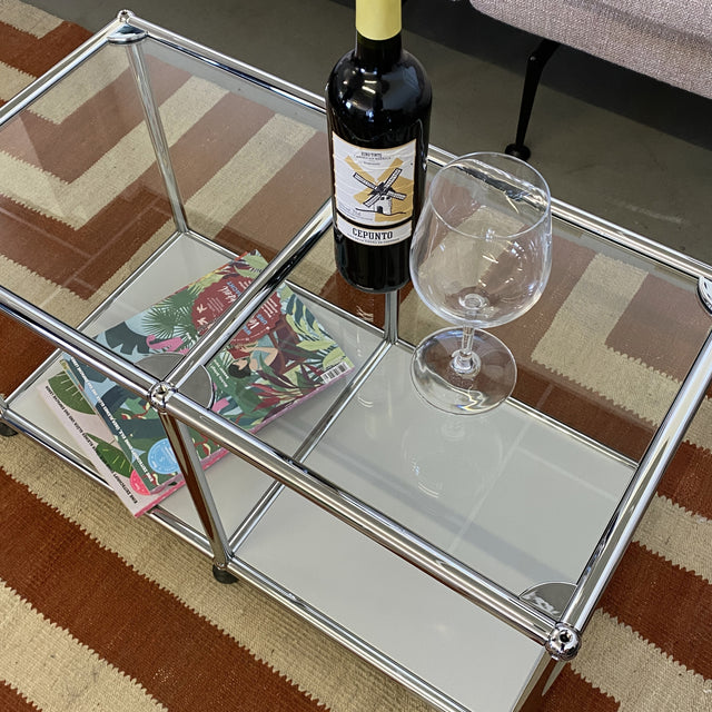 USM Haller - Beistelltisch - Glas/lichtgrau