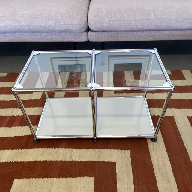 USM Haller - Beistelltisch - Glas/lichtgrau