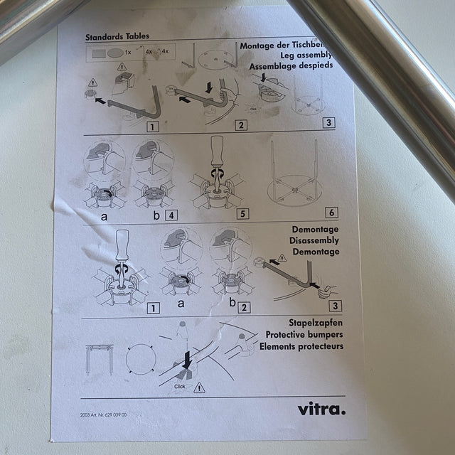 Vitra - Standard Table rund - weiß/Edelstahl - OUTDOOR