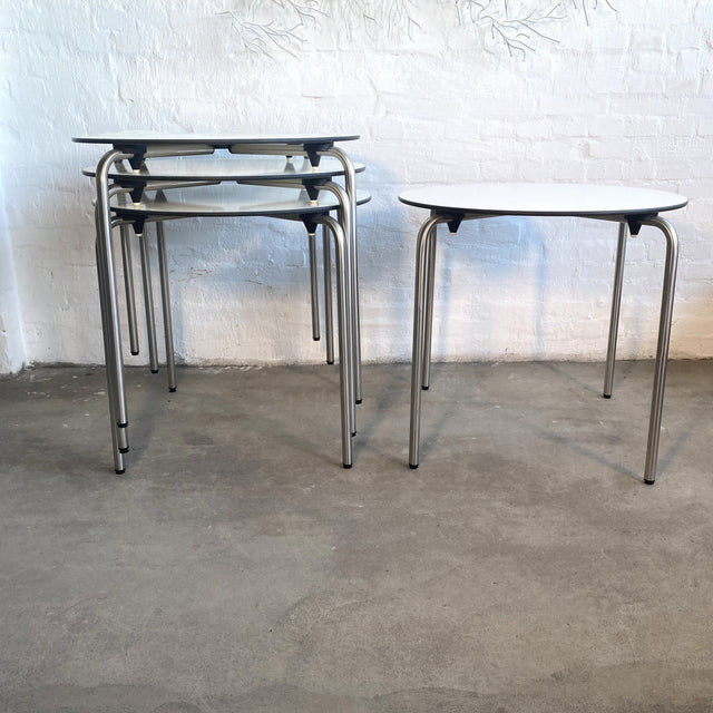 Vitra - Standard Table rund - weiß/Edelstahl - OUTDOOR