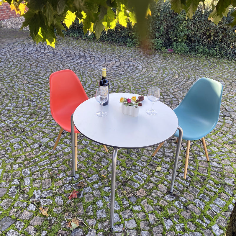 Standard Table rund - weiß/Edelstahl - OUTDOOR