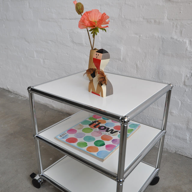 USM Haller - Beistelltisch - Auf Rollen - Weiß - 39,5 cm x 35 cm