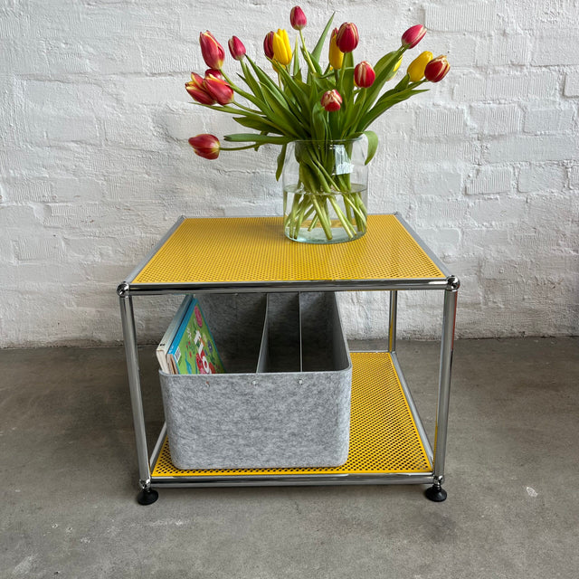 USM Haller - Beistelltisch - Goldgelb perforiert - 50 x 50 cm - TOP Zustand!