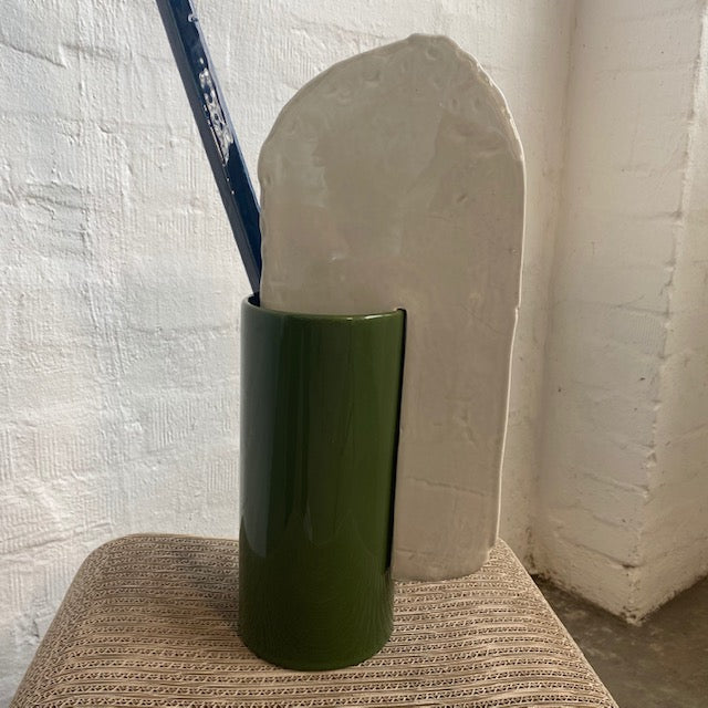 Découpage Barre Vase - grün/weiß/blau