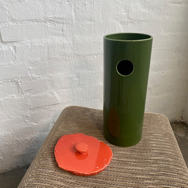 Découpage Disque Vase - grün/orange