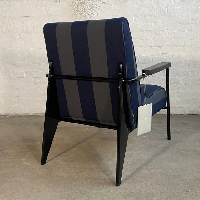 Vitra Fauteuil de Salon Sessel in blau-grau gestreift