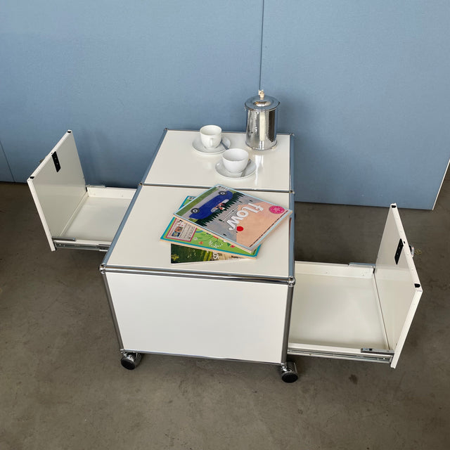 USM Haller - Rollcontainer - Couchtisch - reinweiß